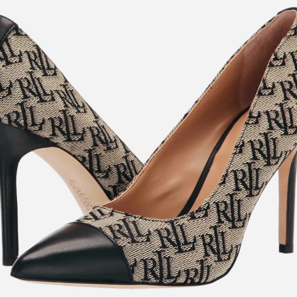 Ralph Lauren Black and Tan Heels